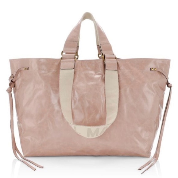 Isabel Marant Handbags - Isabel Marant Wardy Pale Pink Double Handle Leather Tote Bag.